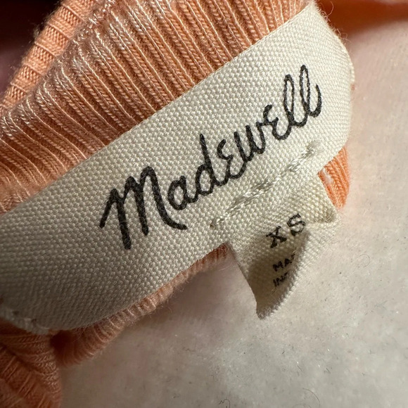 Madewell Ribbed Orange Striped Tank Top Size XS - Picture 5 of 6